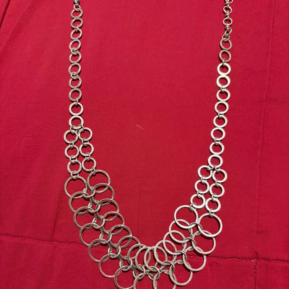 2pc Silver Chain Necklaces
